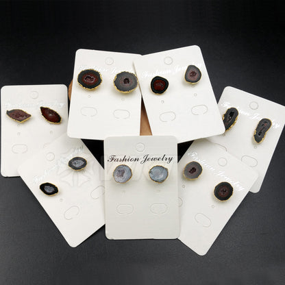 WT-E330 Wholesale Fashion Special Design Generous Natural Stone Earring With 24k Real Gold Plated for Women