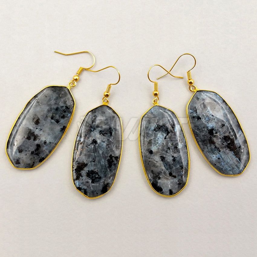 WT-E349 Wholesale New Arrival Special Black Labradorite Stone Earrings Generous Fashion for Mother Best Friends Gift