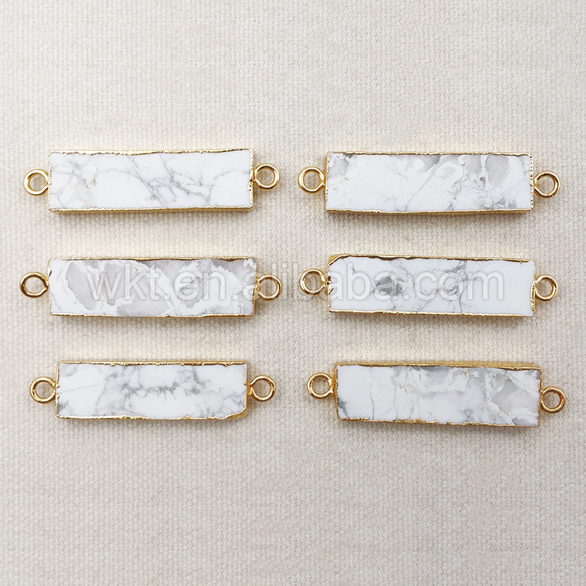 WT-C212 Fashion Connector White Turquoise Connector Rectangle Shape Women Wholesale Handmade Jewelry Design Connector