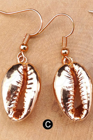 WT-E336 Wholesale the Latest Fashion Hot Sale Natural Shell 24k Real Gold/gun Black /rose Gold/ Silver Earring for Gift