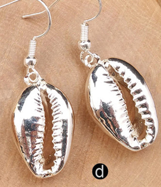 WT-E336 Wholesale the Latest Fashion Hot Sale Natural Shell 24k Real Gold/gun Black /rose Gold/ Silver Earring for Gift
