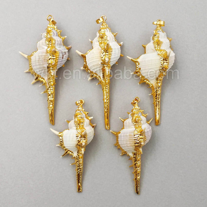 WT-JP023 Fashion Shell Pendant With 24K Gold Plated Pendant for Women Wholesale Shell Pendant