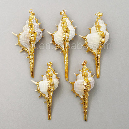 WT-JP023 Fashion Shell Pendant With 24K Gold Plated Pendant for Women Wholesale Shell Pendant