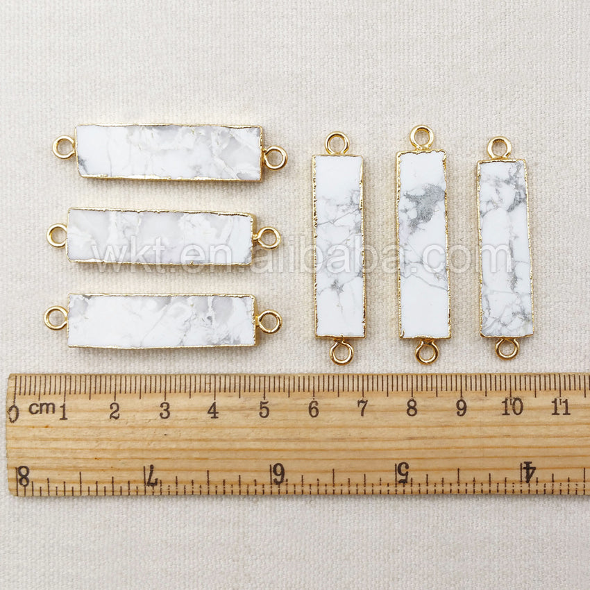 WT-C212 Fashion Connector White Turquoise Connector Rectangle Shape Women Wholesale Handmade Jewelry Design Connector