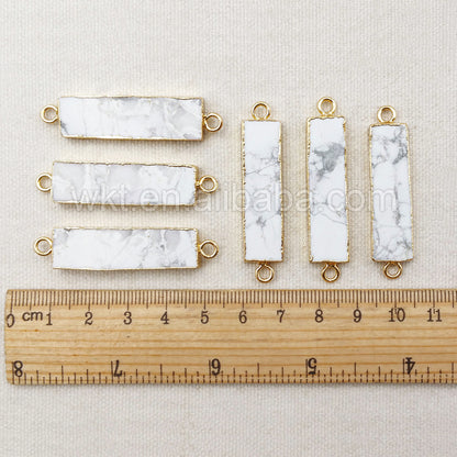 WT-C212 Fashion Connector White Turquoise Connector Rectangle Shape Women Wholesale Handmade Jewelry Design Connector