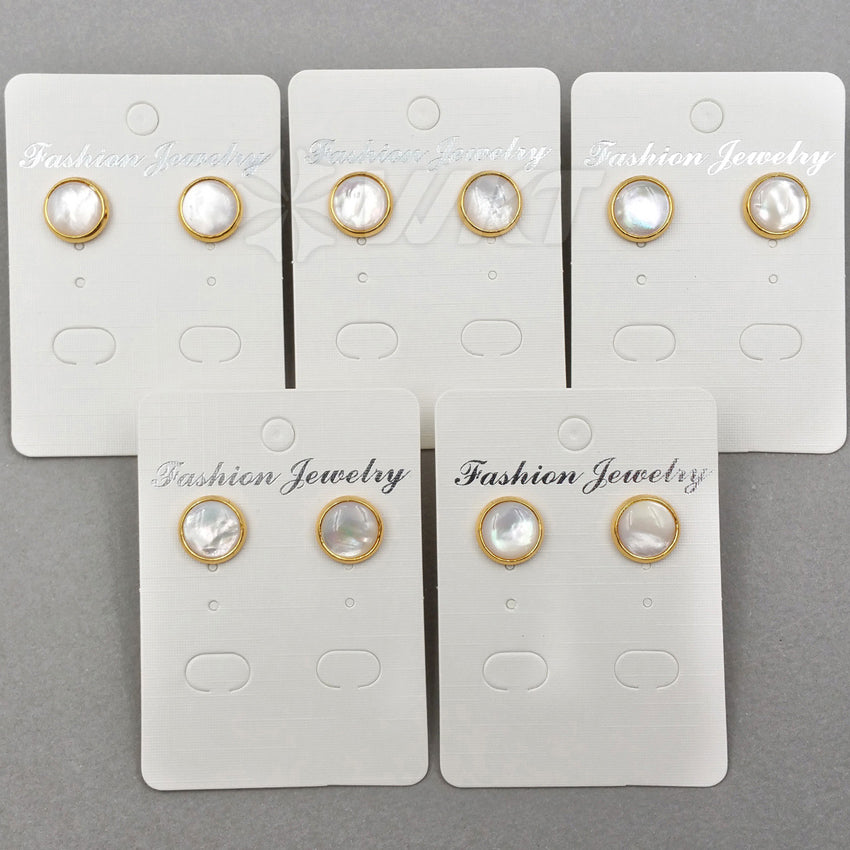 WT-E334 Wholesale High Quality Hot Sale Natural Shell Circle Earring With 24k Real Gold Plated for Women Jewelry