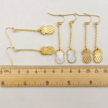 WT-E374 WKT Wholesale New Hot Sale Pineapple Shell Earrings Elegant Shell Dangle Charm Earrings with 18k Real Gold Plated