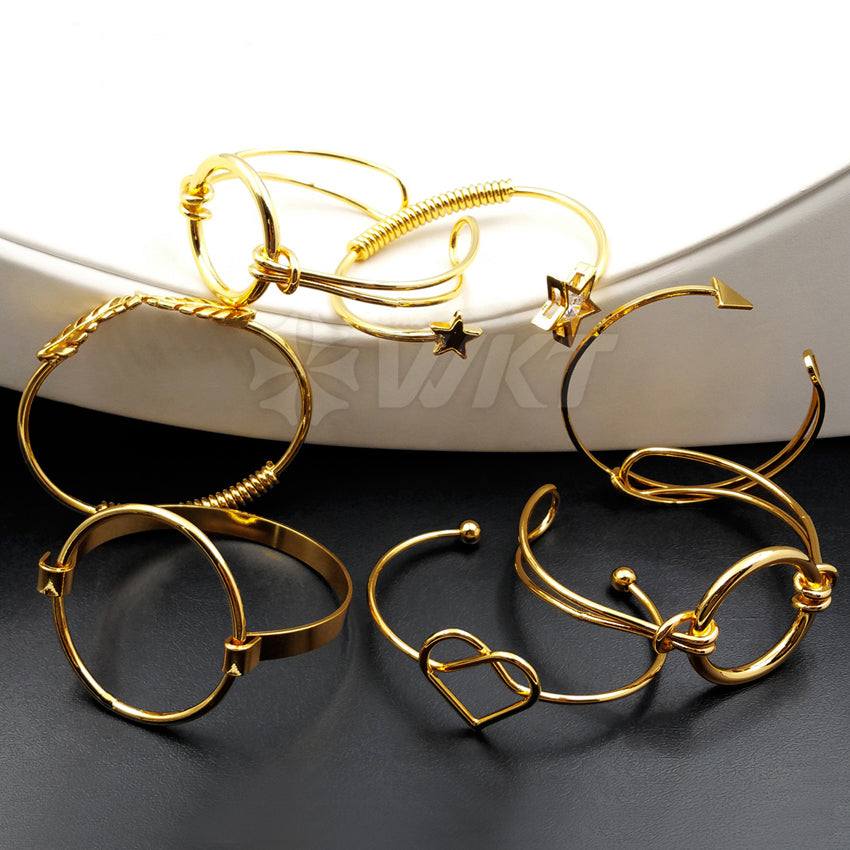 WT-B369 Wholesale Euorope Designer Style Bracelet 24K Real Gold Plated IPG Bangle Bracelet Olive Leaf for Gift