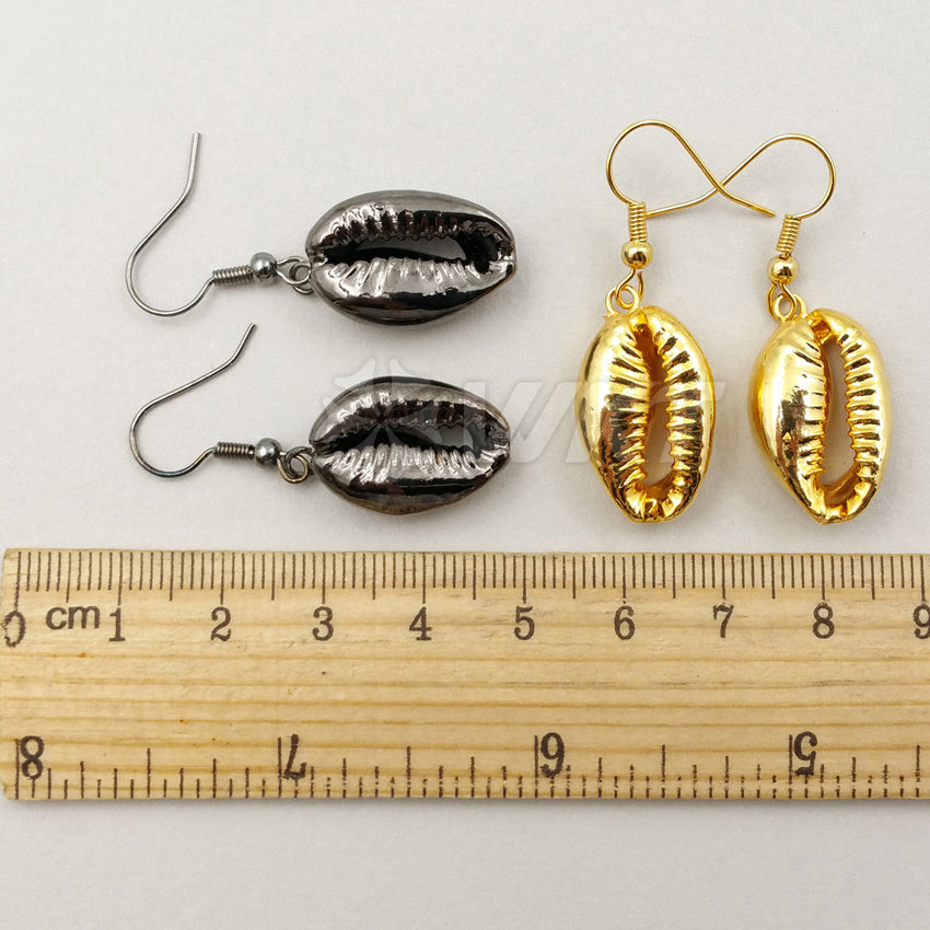 WT-E336 Wholesale the Latest Fashion Hot Sale Natural Shell 24k Real Gold/gun Black /rose Gold/ Silver Earring for Gift