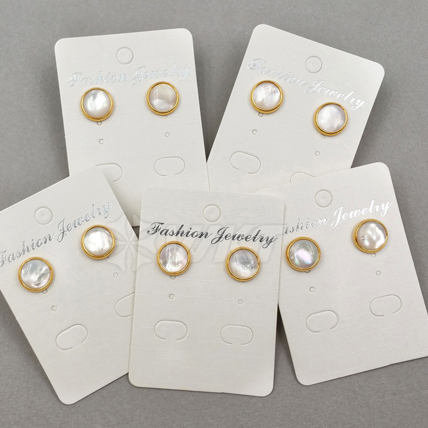 WT-E334 Wholesale High Quality Hot Sale Natural Shell Circle Earring With 24k Real Gold Plated for Women Jewelry