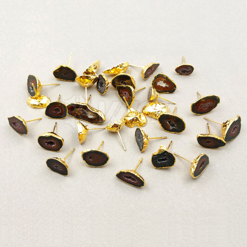 WT-E330 Wholesale Fashion Special Design Generous Natural Stone Earring With 24k Real Gold Plated for Women