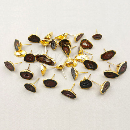 WT-E330 Wholesale Fashion Special Design Generous Natural Stone Earring With 24k Real Gold Plated for Women