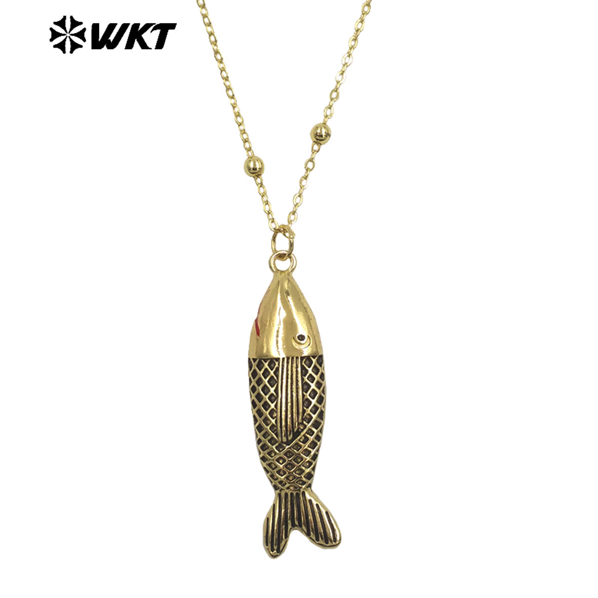 WT-JFN68 Exquisite Gold Plated Chain With Colorful Drop Oil Fish Pendants Necklaces For Women Trendy Wearing Accessory