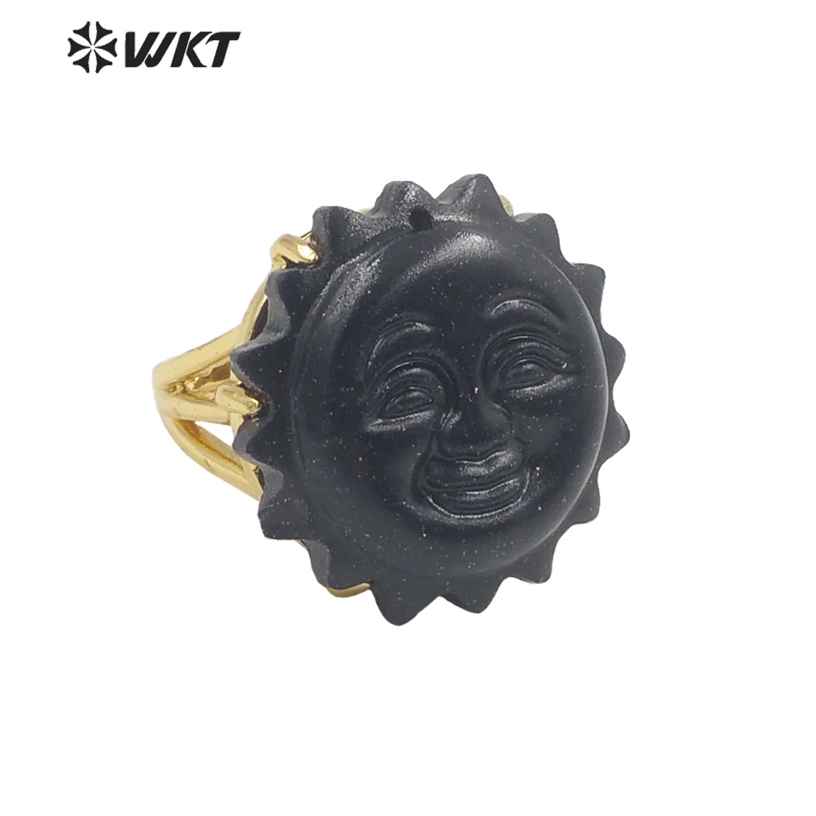 WT-R489 WKT Fashion Design Trendy Gift for Women Sun Design Colorful High Quality Gorgeous Natural Gemstone Stone Ring