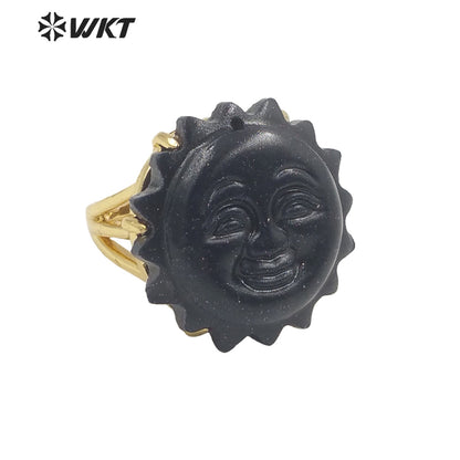 WT-R489 WKT Fashion Design Trendy Gift for Women Sun Design Colorful High Quality Gorgeous Natural Gemstone Stone Ring