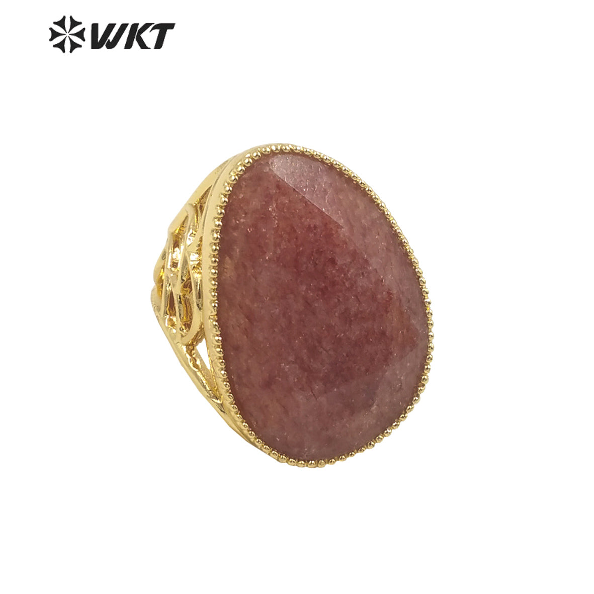 WT-R487 WKT Fashion Design Trendy Gift for Women Oval Shaped Colorful High Quality Gorgeous Natural Gemstone Stone Ring