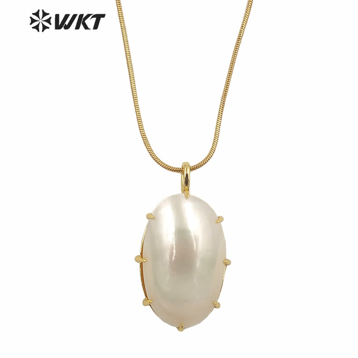 WT-JN250 Wholesale Vintage Style Trendy Natural Mabe Shell Exquisite High Quality Pendant Necklace