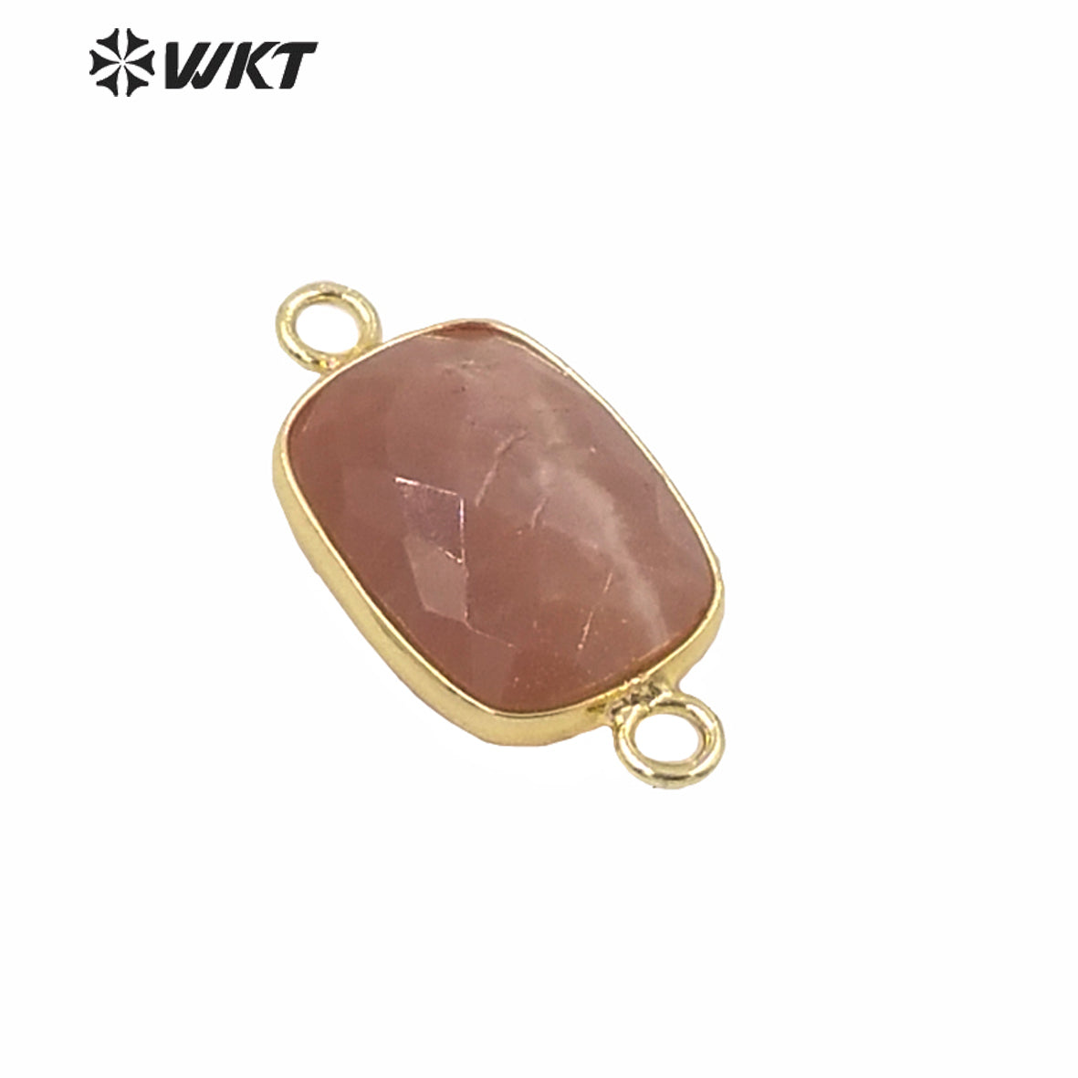 WT-C298 Wholesale Euorope Hot Sale Natural Faceted Stone Jewelry Connectors Populared Women Gold Bezel Stone Connectors