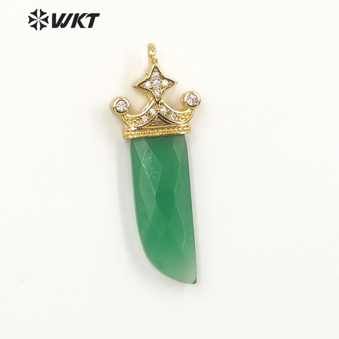 WT-MP263 Newest Vintage Style Charming Cubic Zircon Stone for Bracelet Design Knife Shaped Gemstone Pendant