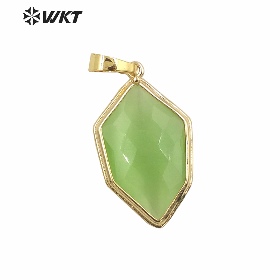WT-P1937 Wholesale Colorful Cat Eye Stone Natural Hexagon Shaped High Quality for Necklace Round Shaped Pendant