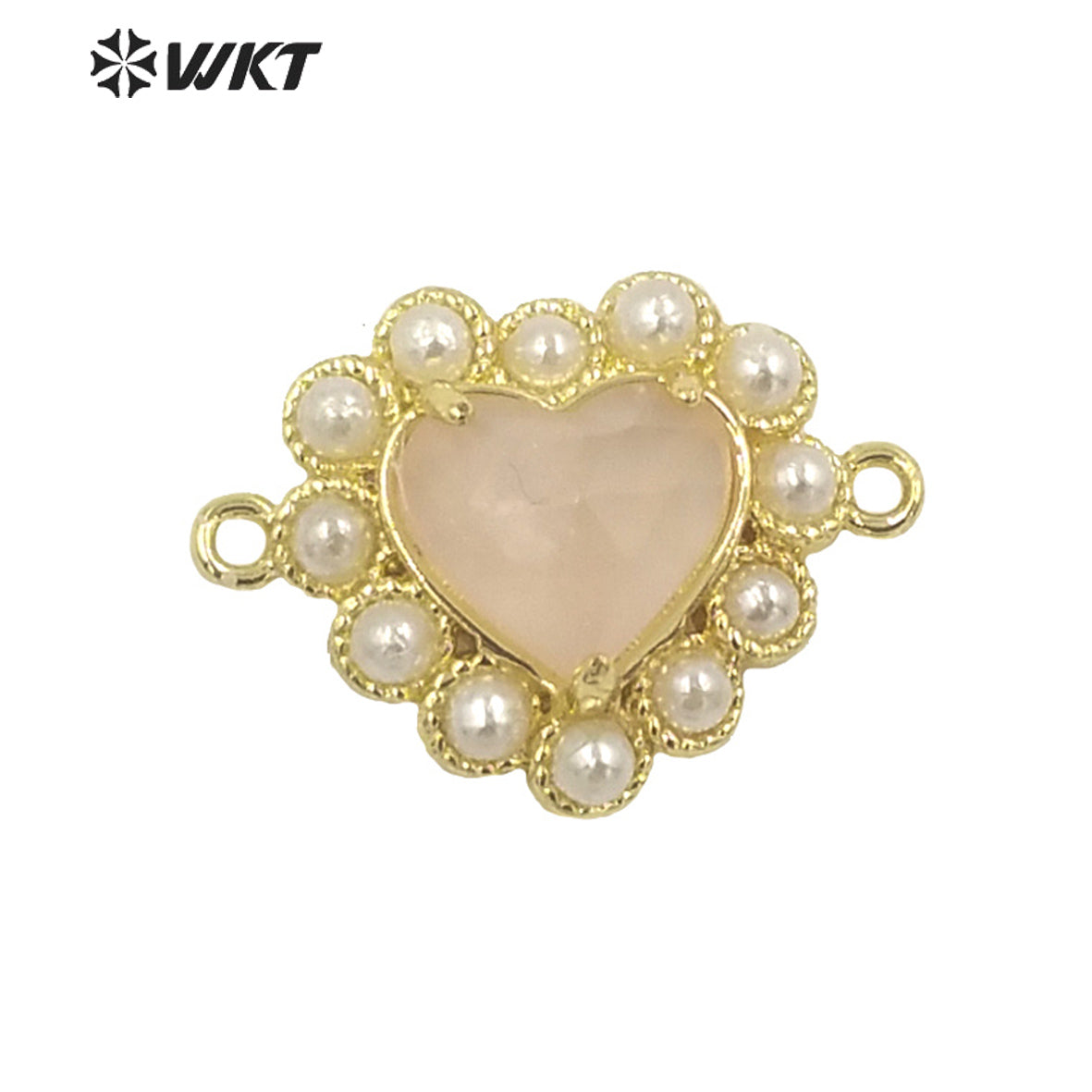 WT-PC006 Charming Small Size Natural Gemstone Made Heart Connectors for Bracelet Making for Women Birthday Gift Pendants