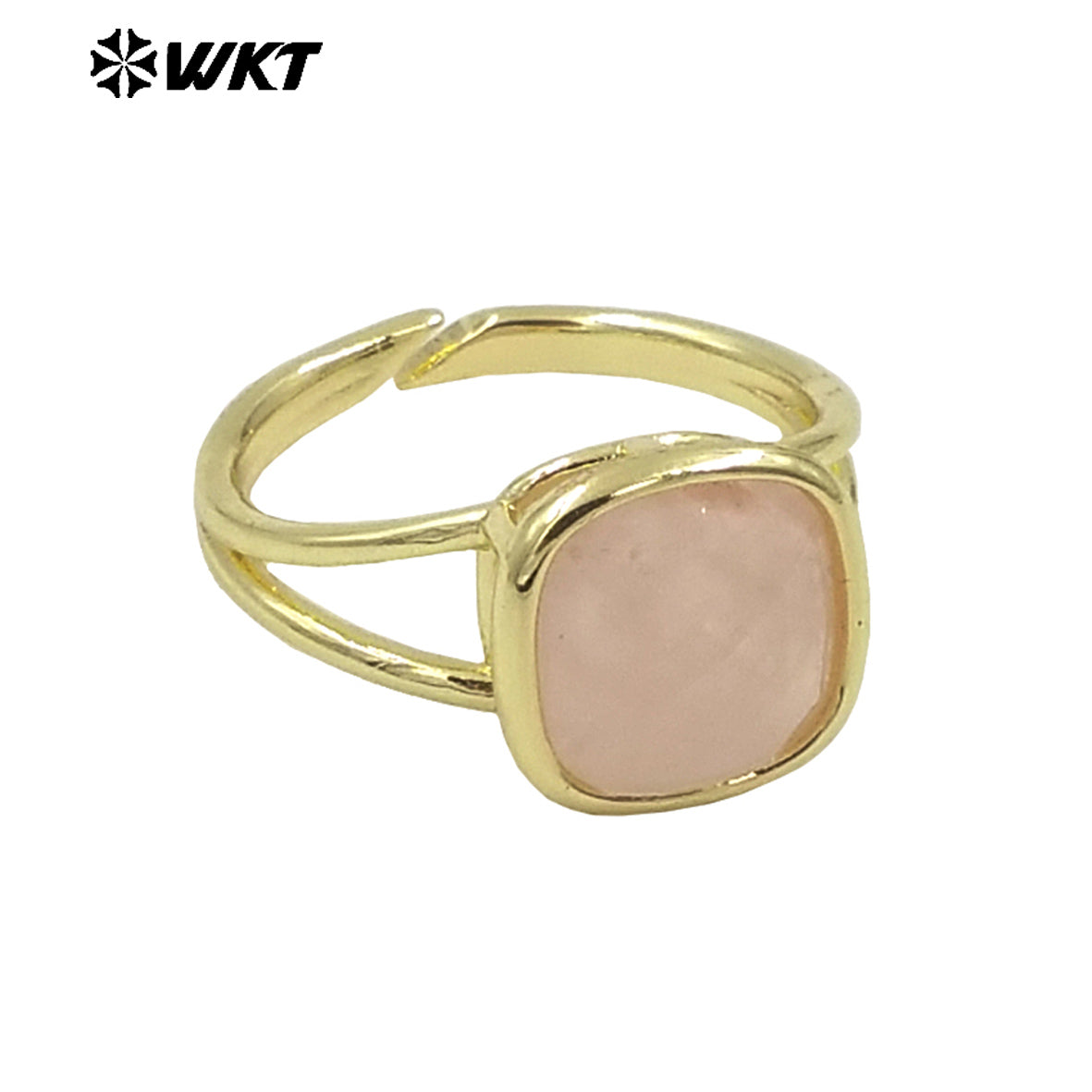 WT-R522 Wholesale New Square Natural Gemstone Setting Birthday Stone Elegant Small Amethyst Ring