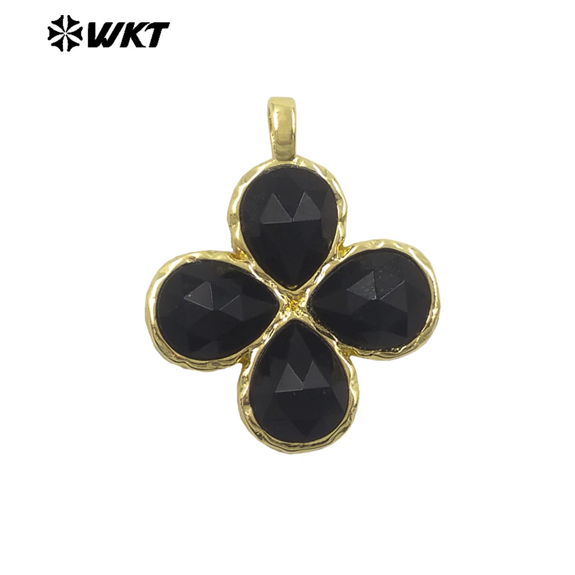 WT-P2090 Gorgeous 18K Gold Plated Multi Colors Natural Gemstone Little Flower Shape Charms Pendant As Lady Earring Accessory