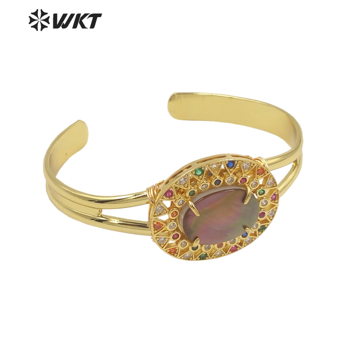 WT-MB126 Gorgeous Enamel Beads Cubic Zircon Women Bracelets Charming Natural Rice Pearl Beads Gemstone Strand Bracelet