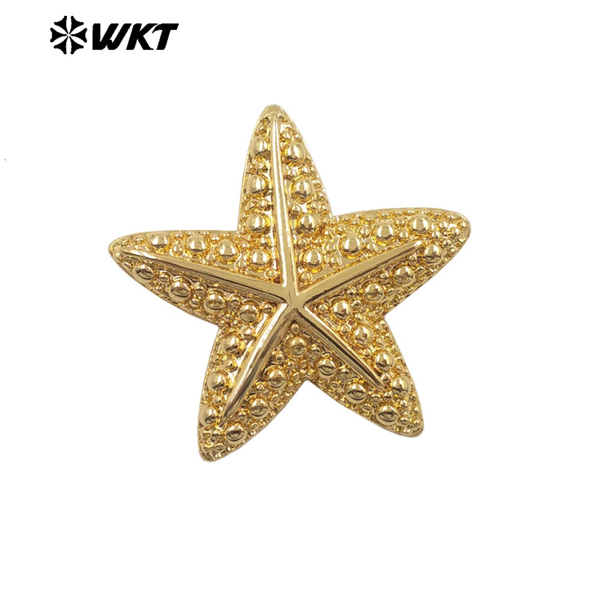 WT-P2081 High Quality 18K Gold Plated On Brass Metal Starfish Shape Little Pendants For Women Handmade Earrings DIY Design