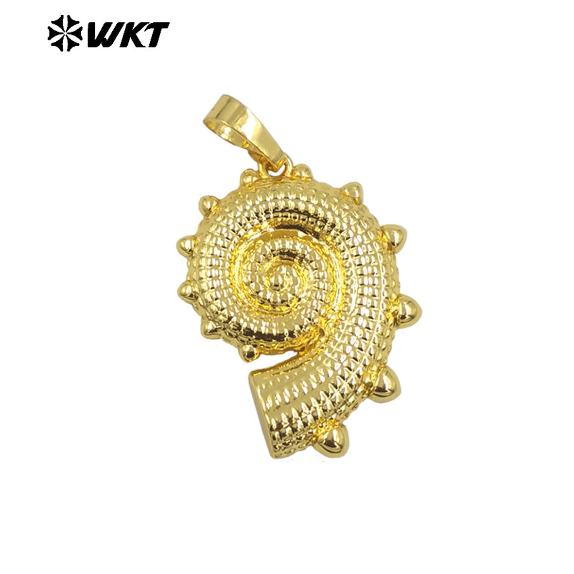 WT-P2002 Latest Design Cute Vividly Snail Shell Shape Two Color Wholesale Pendant Charms Finding Trumpet Pendants