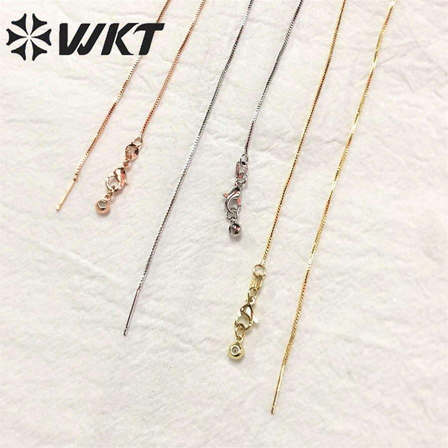 WT-BFN022 Nice and Attractive Jewelry 18k Real Gold Plated Box Chain in Adjustable Brass Pin Chain Women Jewelry Finding Chain