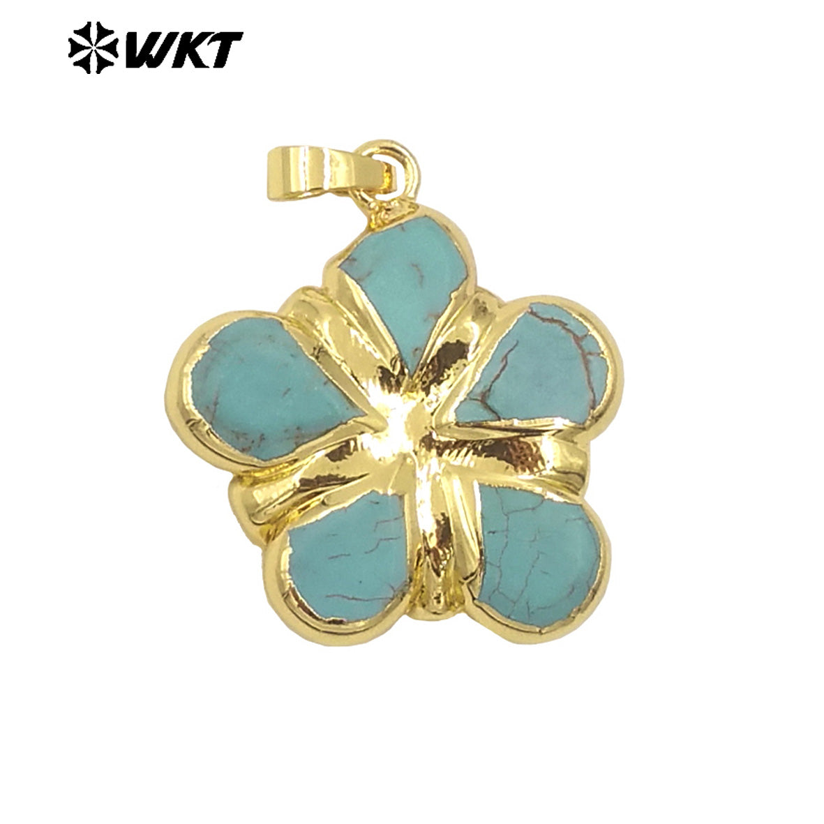 WT-P1966 Wholesale Unique Charming Teardrop Stone Assemble As Flower Pendants in 18K Real Gold Plated for Necklace Jewelry