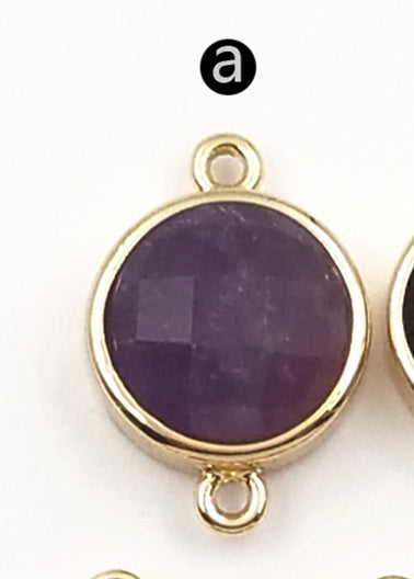WT-C255 WKT New Fashion Wholesale Elegant Jewelry Circle Connector with 24 Gold Plated Multi Color Gemstone Connector