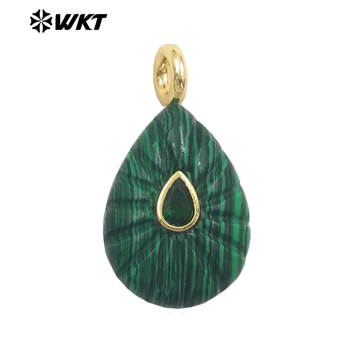 WT-P2142 Simple Fashionable Style Natural Gemstones Setting In Zircon Waterdrop Shape Pendant As Female Necklace Findings