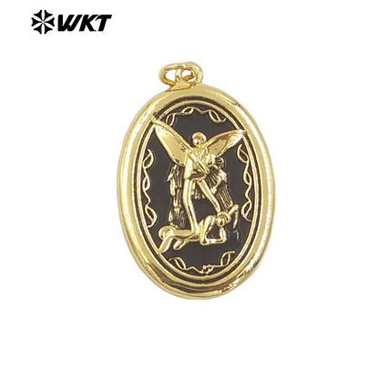 WT-MP292 Wholesale New Design Lovely Kindness 18K Brass Gold Metal Angel Charms Necklace Pendants