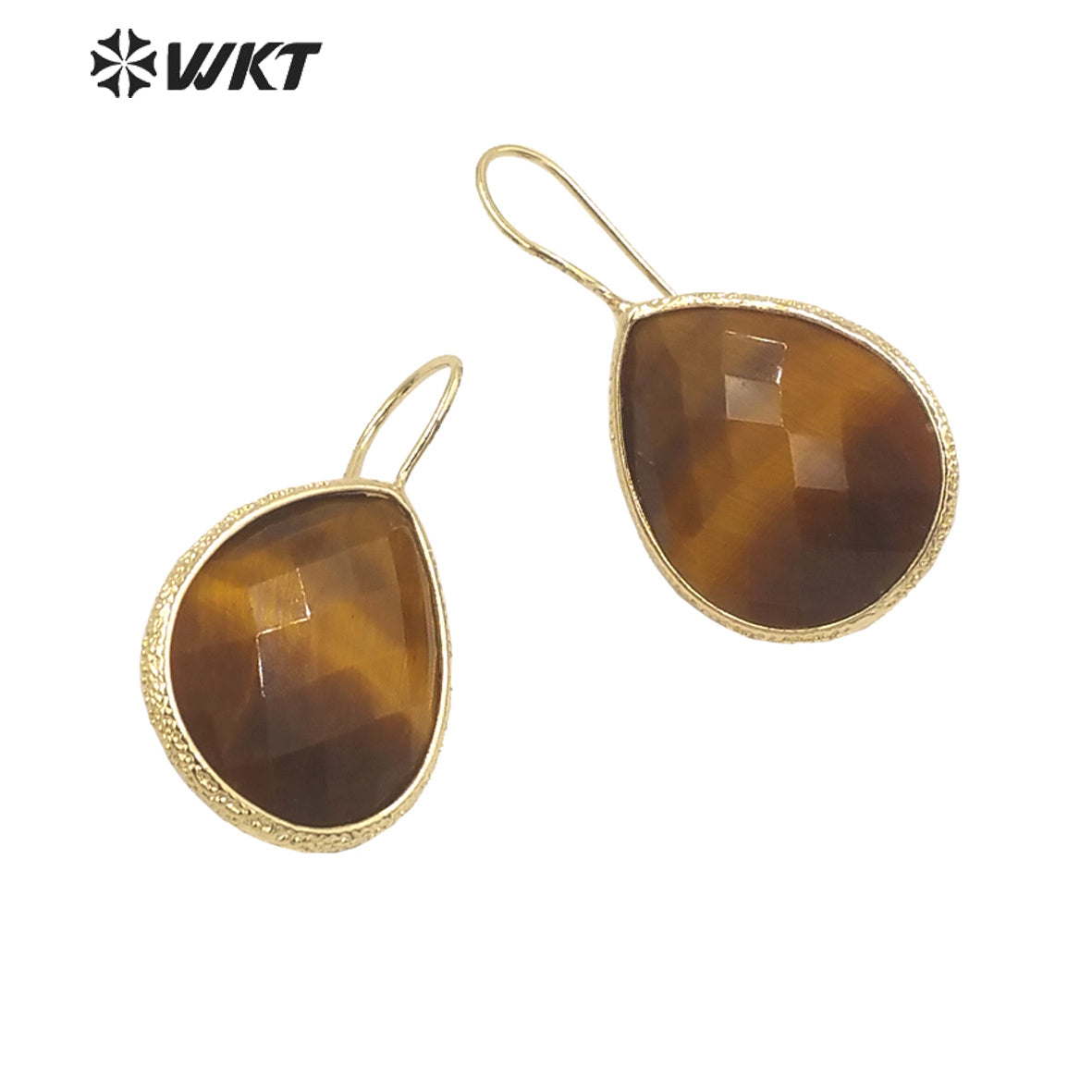 WT-E711 Amazing Newest Design Precious Natural Gemstone Waterdrop Earrings Fashion Gold Women Drop Hoop Earrings for Birthday