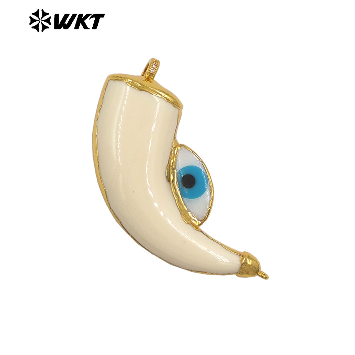 WT-JP451 Peculiar Wholesale Gold Plated Natural Shell Eye Star And Egg Design Charm Pendants As Halloween Gift Making Findings