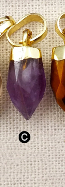WT-P1307 Natural Amazonite Amethyst! Wholesale Lovely  Natural Gold Silver Plated Electroplate Bullet Point Stone Pendant
