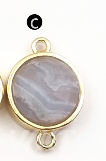 WT-C255 WKT New Fashion Wholesale Elegant Jewelry Circle Connector with 24 Gold Plated Multi Color Gemstone Connector