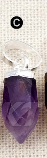 WT-P1307 Natural Amazonite Amethyst! Wholesale Lovely  Natural Gold Silver Plated Electroplate Bullet Point Stone Pendant