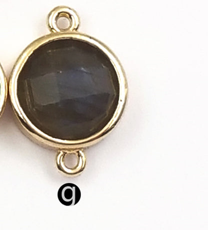 WT-C255 WKT New Fashion Wholesale Elegant Jewelry Circle Connector with 24 Gold Plated Multi Color Gemstone Connector