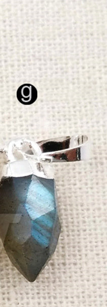 WT-P1307 Natural Amazonite Amethyst! Wholesale Lovely  Natural Gold Silver Plated Electroplate Bullet Point Stone Pendant