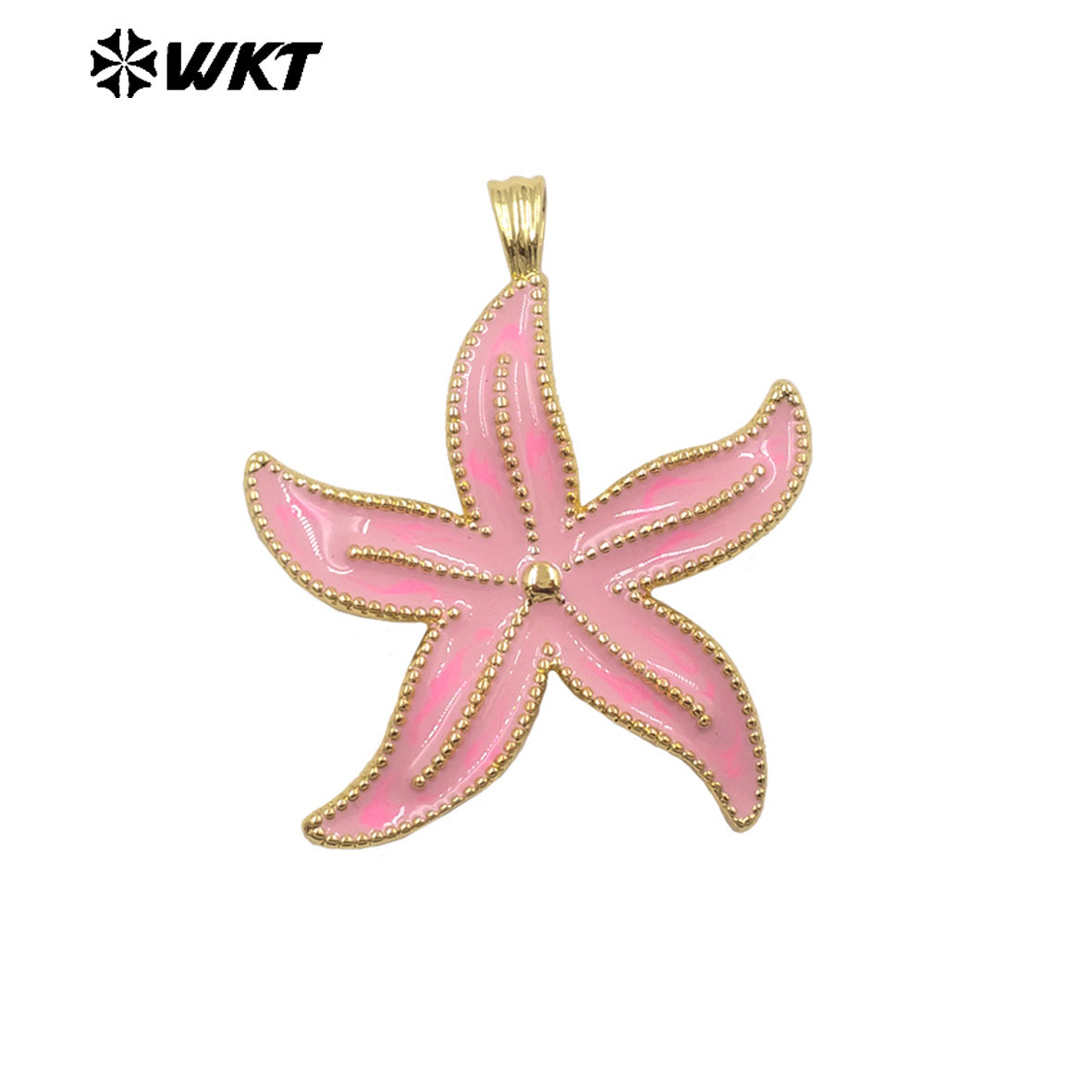 WT-P2117 Wonderful Charms Gold Plated Drop Oil Colorful Starfish Shape Pendants For Summer Style Necklace DIY Accessories
