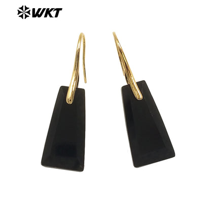 WT-E778 New Arrival Women Earrings Natural Gemstone Unique Design Geometric Shape For Ladies Birthday Charming Jewelry