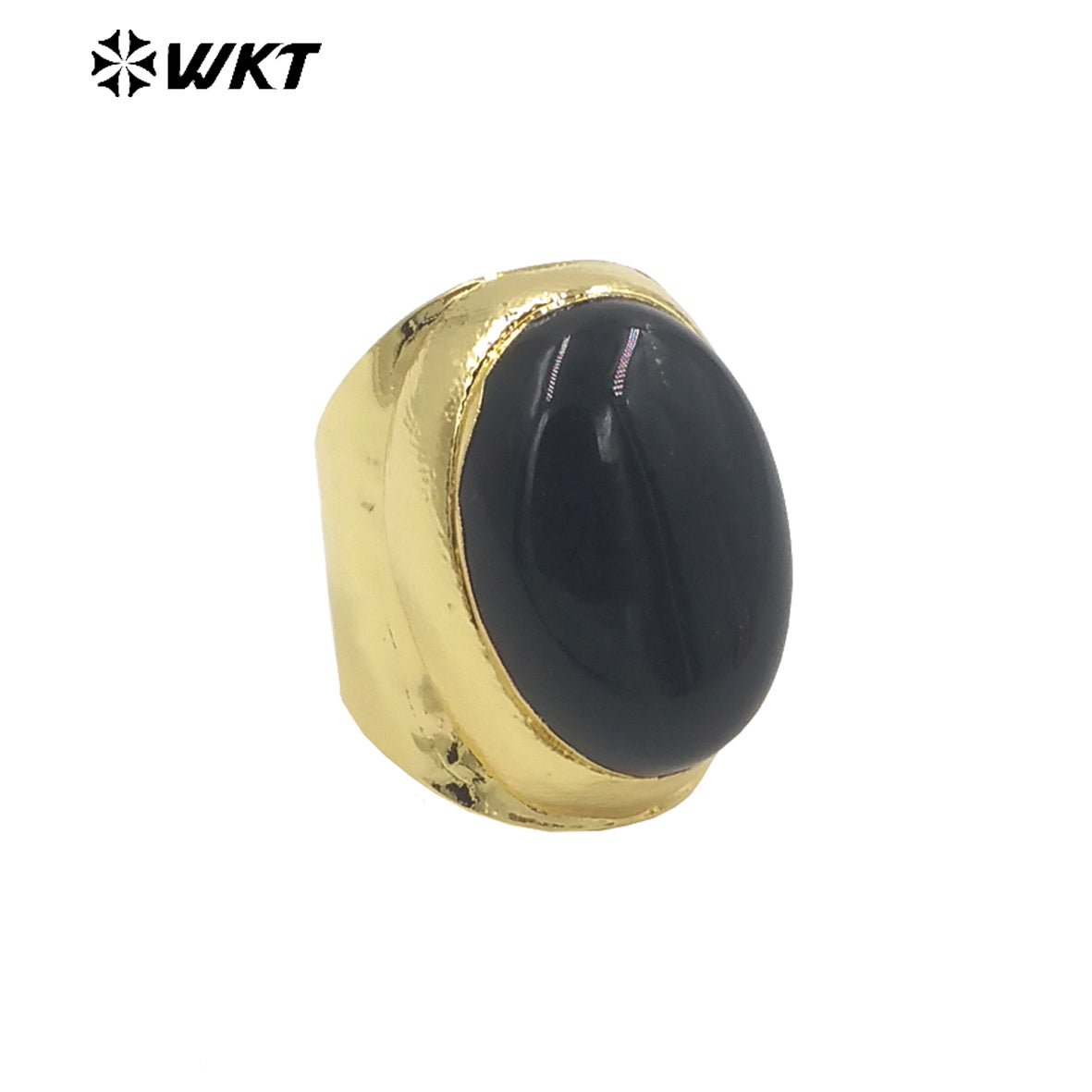 WT-R467 Newest Trendy Fashion HOT Ins Gemstone Jewelry Ring 18k Real Gold Plated Round Stone Anneversary Women Ring
