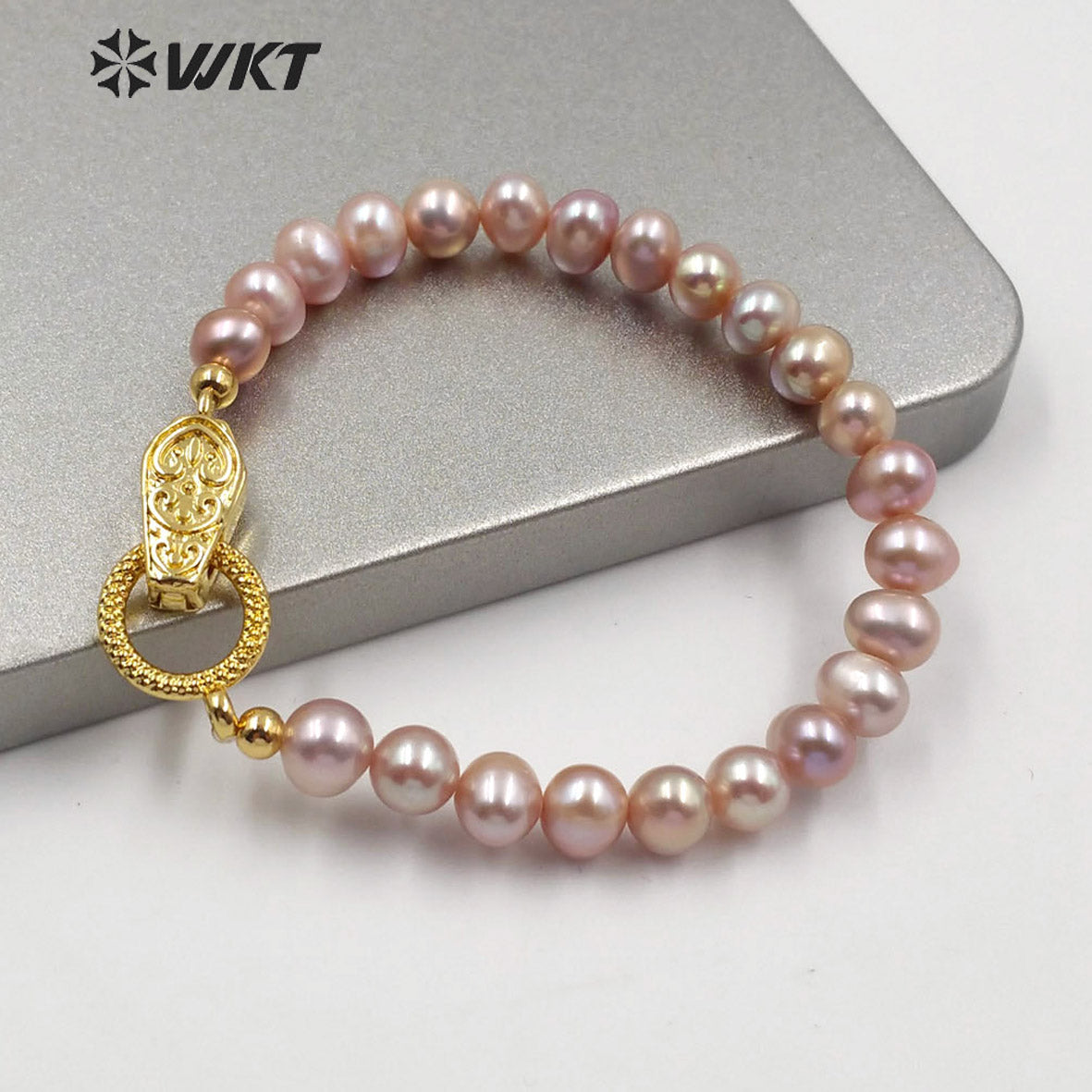 WT-MPB002 Wholesale Freshwater Pearl Beads Magnetic Clasp Bracelet White Pearl Bracelet Lady Elegant Jewelry Pearl Bracelet