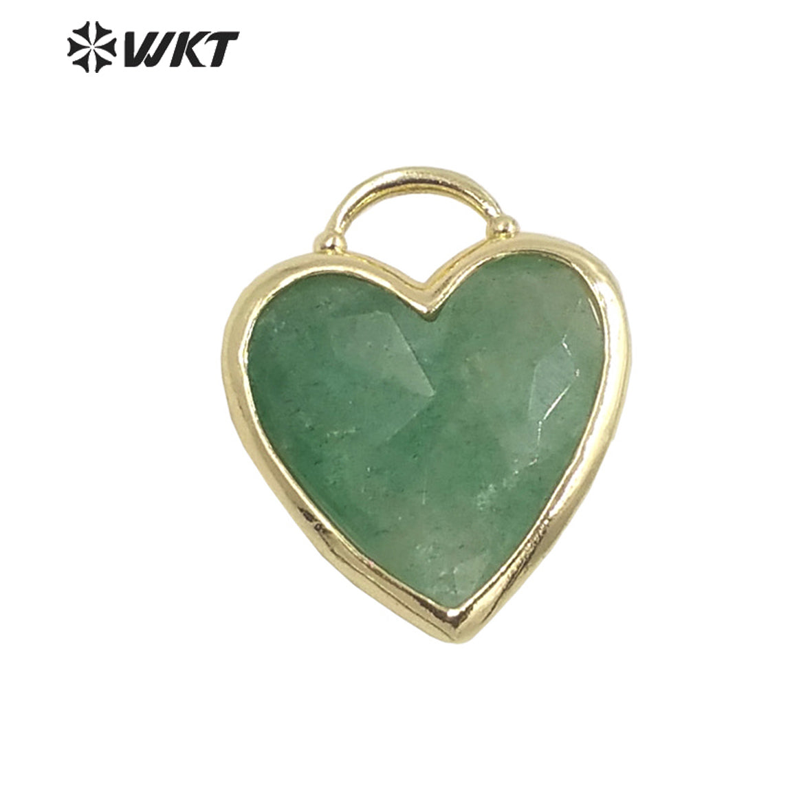 WT-P1857 Newest Lovely Small Size Gemstone Made Heart Pendant Fashion Gold Bezel Natural Handmade Amethyst Stone Heart Charms