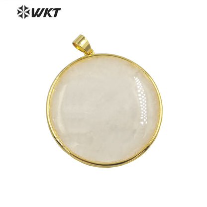 WT-P1798 Lovely Round Bohemia Pendant Color Stone 18k Real Gold Plated Ladies Jewelry Accessories Pendant Natural Stone Pendant