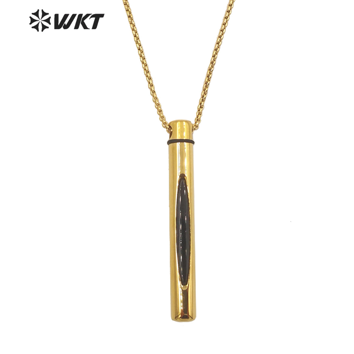 WT-N1371 Niche Design Gemstone Pendant Necklace Inlaid Colored Gemstone Necklace 18k Real Gold Plated Perfume Bottle Necklace