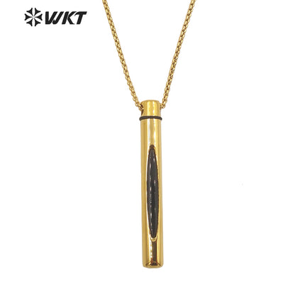 WT-N1371 Niche Design Gemstone Pendant Necklace Inlaid Colored Gemstone Necklace 18k Real Gold Plated Perfume Bottle Necklace